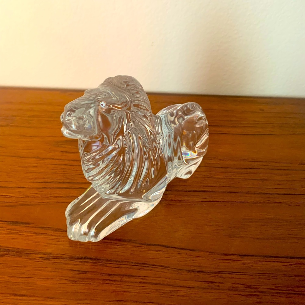 Waterford Crystal Heavy 3D Adult Male Lion Laying Down Figurine Paperwei…